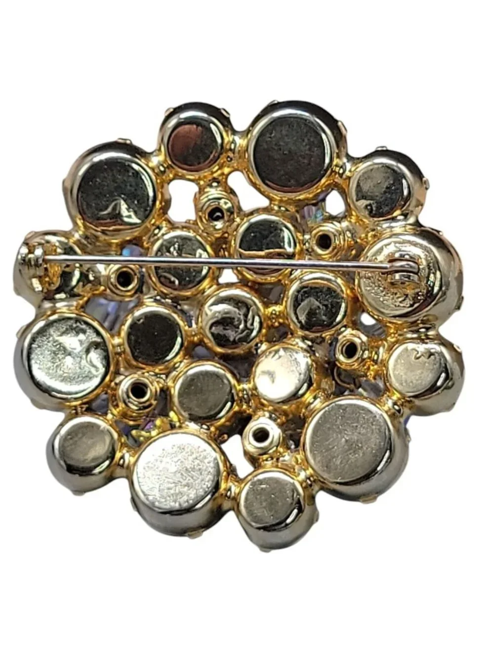 Vintage Juliana Brooch D&E Cha Cha Brooch AB Rhinestone Dangling Beads Gold Tone